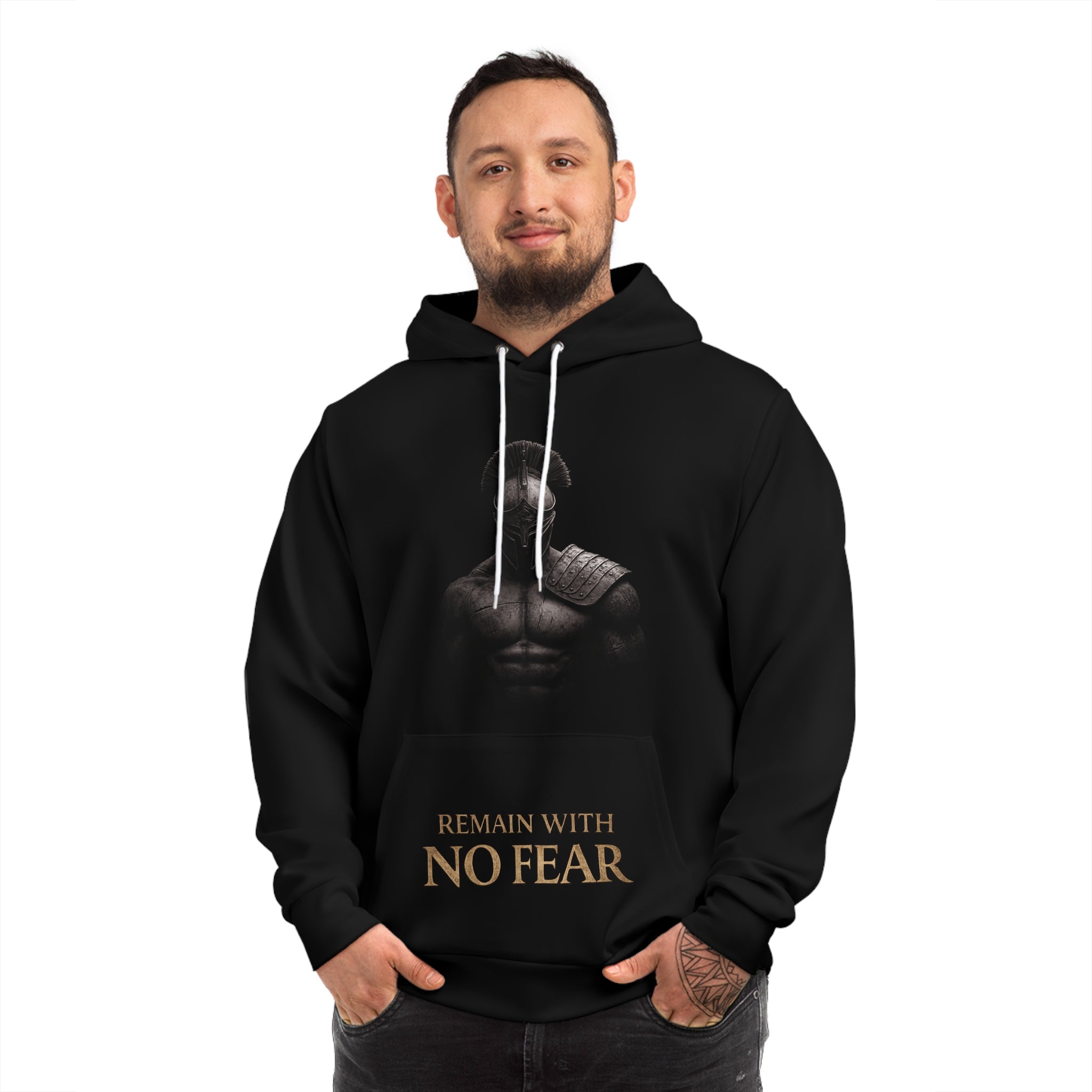 Spartan Warrior Remain With No Fear Hoodie | Black Athletic Pullover