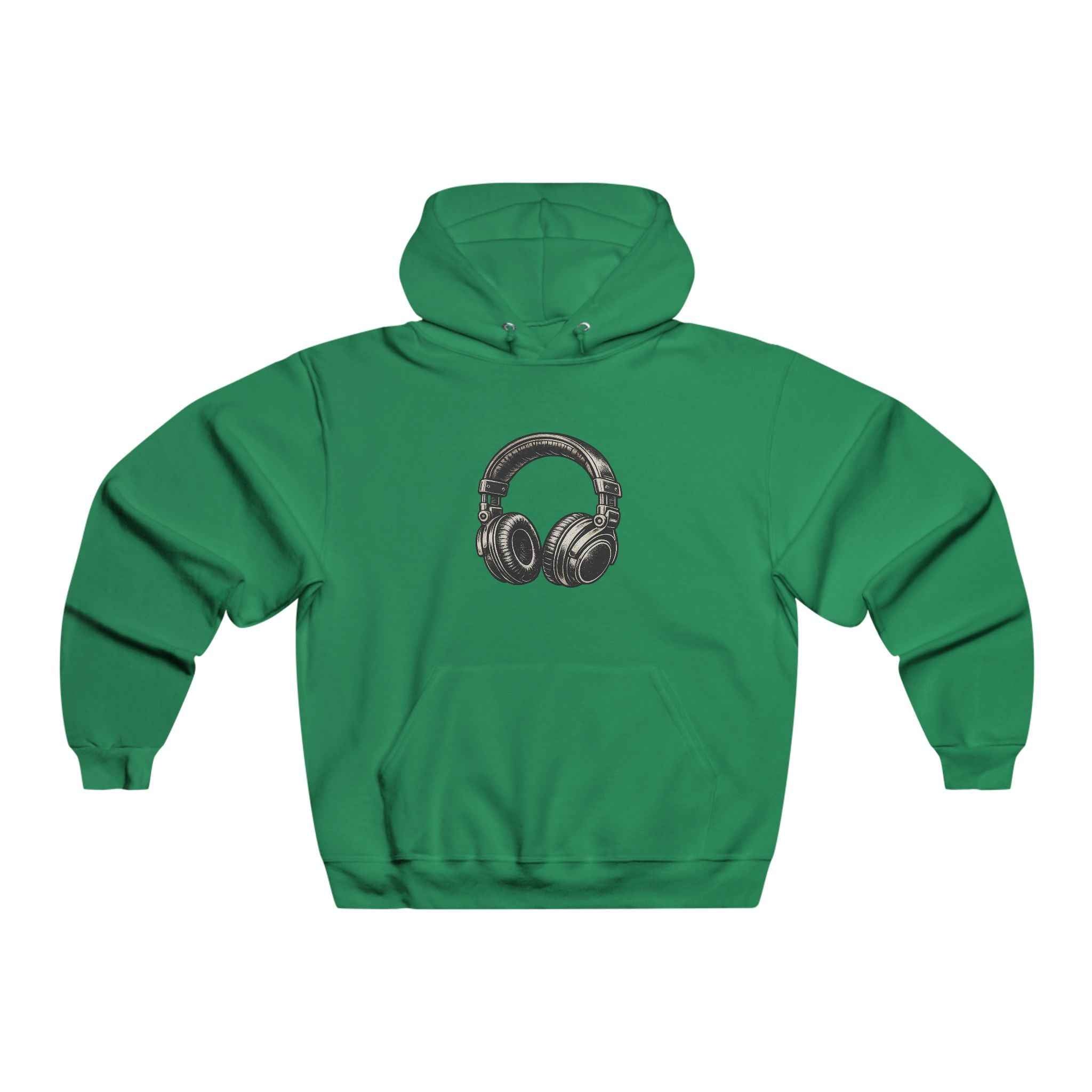 Vintage Headphones Illustration Hoodie | Music Audio Stereo Pullover