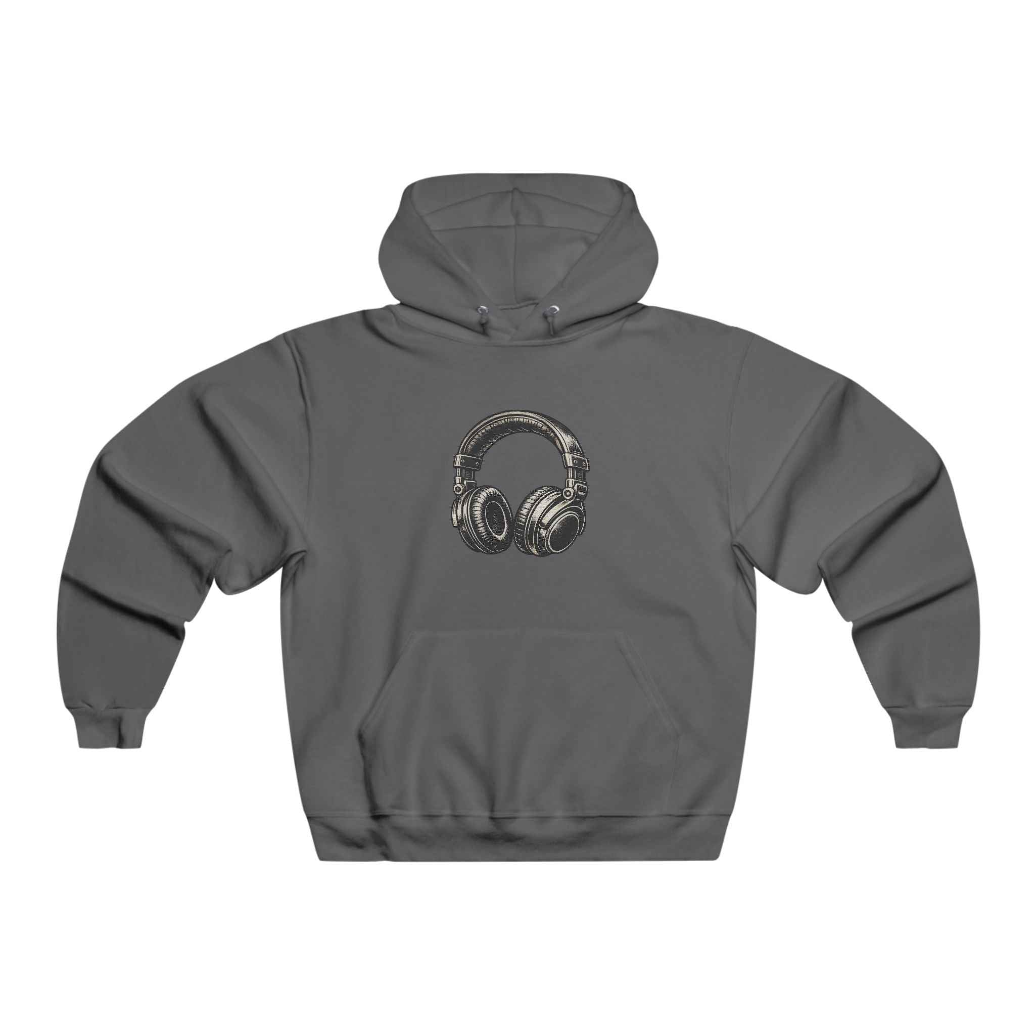Vintage Headphones Illustration Hoodie | Music Audio Stereo Pullover