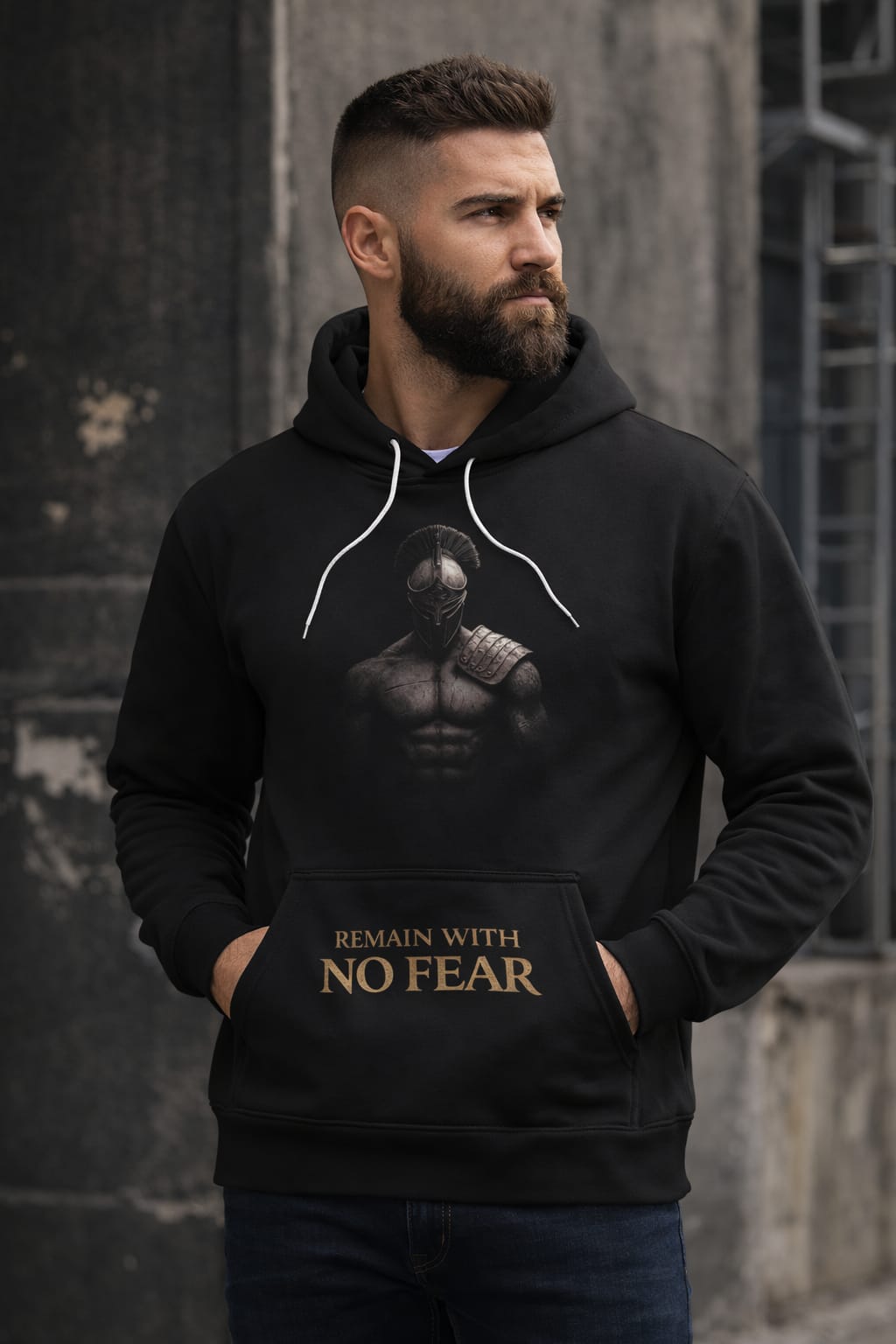 Motivational Spartan pullover hoodie for fearless streetwear