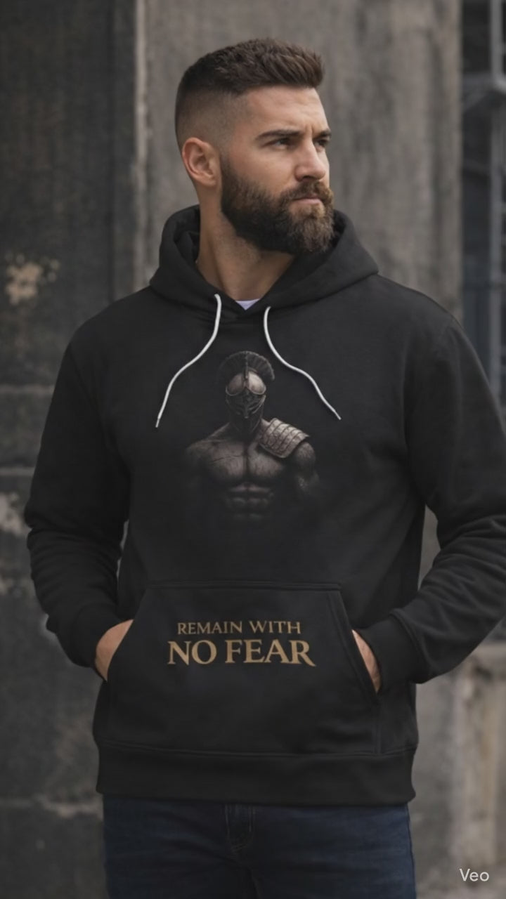Spartan Warrior Remain With No Fear Hoodie | Black Athletic Pullover
