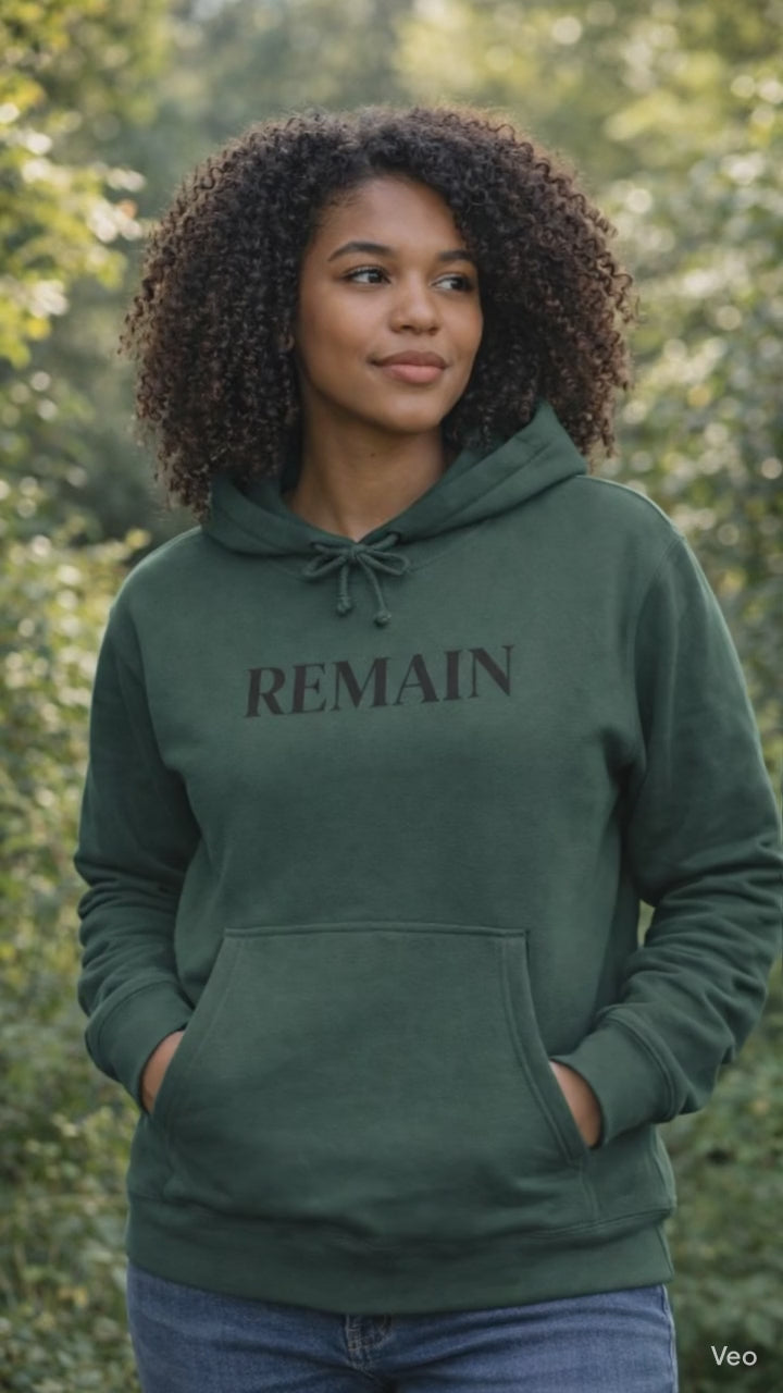 REMAIN Hoodie | Minimal Text Graphic Pullover